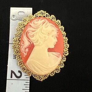 Vintage 1928 Faux Carnelian Cameo Oval
Brooch. Gorgeous, Elegant and Lovely.